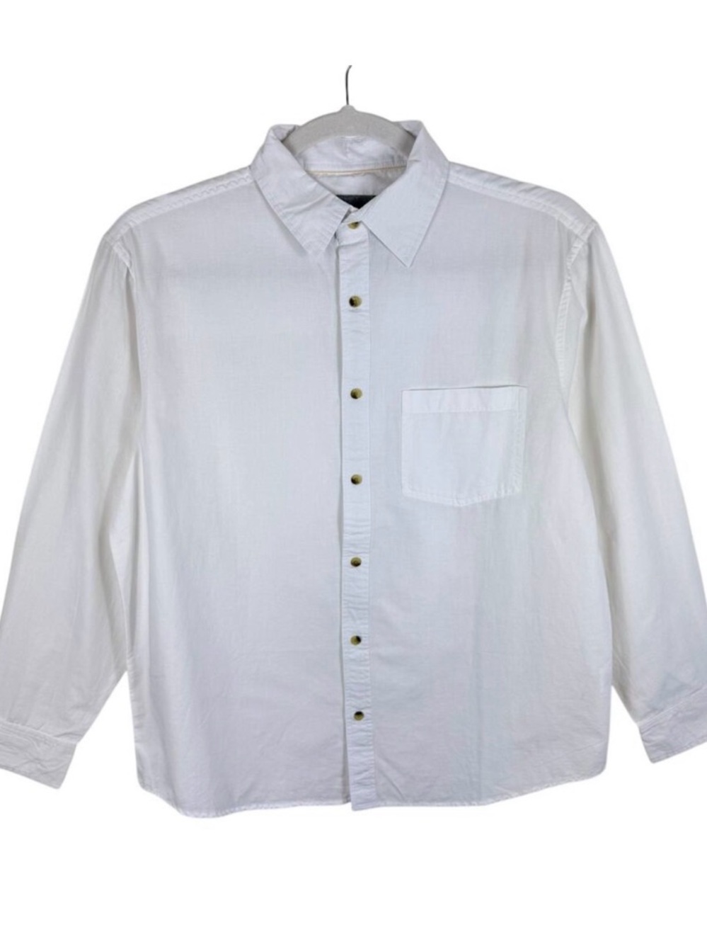 Dakota NWOT White 100% Cotton Long Sleeve Collared Button Up Shirt‎ Mens Size XL